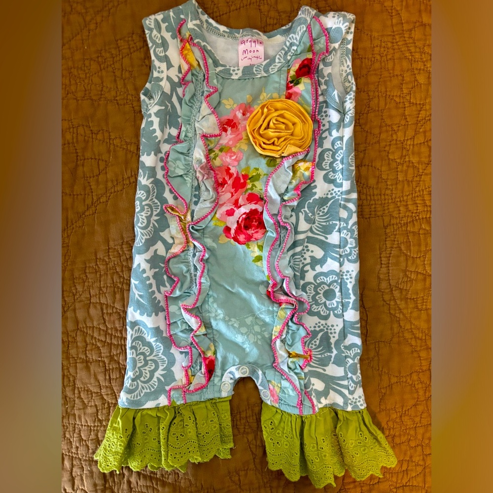 Funky baby girls overall onesie